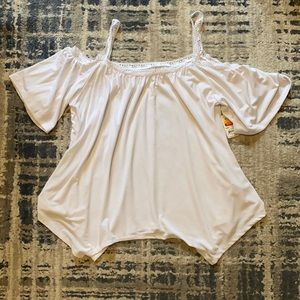 NWT White Cold Shoulder Shirt